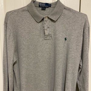 Gray long sleeve polo shirt by Polo Ralph Lauren